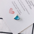 Detail of fan-shaped blue crystal pendant with gold alloy edging for DIY jewelry making - Light Blue