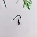 DIY black plated metal earring hooks with spring loop for custom jewelry making - Black