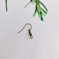 Antique bronze earring hooks with spring coil for DIY jewelry making and crafting - Bronze