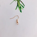 Golden fishhook earring wire with spring and bead for DIY jewelry making - Gold
