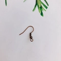 Antique bronze fishhook earring wire with coil and bead for DIY jewelry making - Vintage Copper