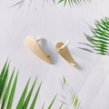 Detail of matte gold irregular teardrop earring studs with small loop for DIY jewelry - Irregular Waterdrop Style (1#)
