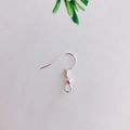 Polished silver alloy DIY earring hooks with spring and ball bead decorative details - White Gold