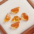 Set of 5 amber bird-shaped Czech glass beads for vintage DIY jewelry making - 1 Piece / Honey Yellow (23#)