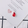Teardrop red crystal pendant with gold alloy border for DIY jewelry making - Red