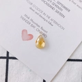 Elegant amber teardrop crystal pendant with gold plating for DIY jewelry necklaces - Yellow