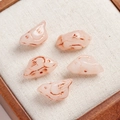 Five pink bird-shaped vintage Czech glass beads with gold outline for DIY jewelry - 1 Piece / Light Pink (25#)