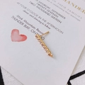 Minimalist gold alloy bar stud earring featuring a neat row of white round zircons - Long Bar Geometric Stud / 2# Gold