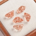 Five translucent champagne bird-shaped glass beads for jewelry making projects - 1 Piece / Champagne (26#)