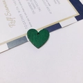 Green heart-shaped wooden charm for DIY jewelry making with a pre-drilled hole - 1# Green