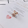 Cute golden bear pendant with sparkling rhinestones for DIY earring jewelry making - Gold Rhinestone Bracelet