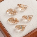 Five transparent bird-shaped Czech glass beads with gold wire details for DIY jewelry - 1 Piece / Transparent (27#)