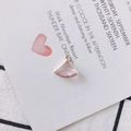 Pink fan-shaped crystal pendant with gold-plated trim for DIY necklace making - Pink