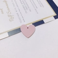 Pink heart-shaped wooden tag with pre-drilled hole for DIY jewelry and wedding decor - Pink