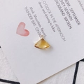 Golden fan-shaped alloy pendant with yellow crystal for DIY jewelry crafting - Yellow