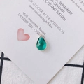 Pear-shaped emerald green crystal teardrop pendant with silver bail for DIY jewelry - Peacock Green