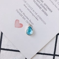 Lake blue teardrop crystal pendant with gold alloy frame for DIY jewelry making - Light Blue