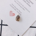 Smoky quartz pear-shaped crystal pendant with gold rim for DIY jewelry making - Black and Gray