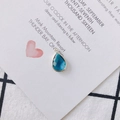 Exquisite teardrop pendant in deep blue crystal with golden alloy frame for DIY jewelry - Lake Blue