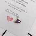 DIY jewelry charm with fan-shaped purple crystal and gold alloy frame for necklace - Purple (15#)