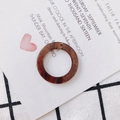 Brown amber patterned acetate ring pendant with gold glitter for DIY earring making - Ring / Amber Glitter Ring (4#)