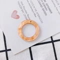 Colgante de anillo en resina acetato ámbar con textura de mármol y purpurina para joyas - Anillo Texturizado Ámbar Naranja (6#)