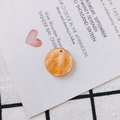Colgante redondo de acetato jaspeado naranja con purpurina dorada y agujero previo - Rebanada Redonda de Mármol Naranja (12#)