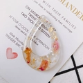 Detail of teardrop resin pendant with gold foil, dry flowers, and pearls for DIY jewelry - Epoxy Gold Foil Dried Flower Pearl Water Drop Style (1#)
