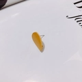 DIY mustard yellow matte finish asymmetric curved earring stud with silver metal needle - Asymmetric Curved Style (1#)