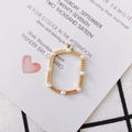 Rectangle gold-plated DIY jewelry pendant base with white pearls and a top ring - Gold-Rectangle