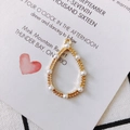 Golden teardrop earring component with white pearls for DIY jewelry making - Gold-Teardrop