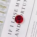Detailed view of red leopard print round pendant with textured gold metallic border - 5# Bright Red Leopard (KP2068)