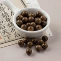 Deep brown 10mm sandalwood beads with natural grain for DIY jewelry making - 1 Piece Pack / Wenge Wood