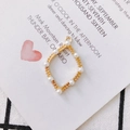 Golden rhombic geometric pendant with white pearls for elegant DIY earring jewelry - Gold - Rhombus Shape