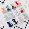 Pendentifs chat en acétate coloré pour la fabrication de bijoux DIY avec motifs marbrés - Motifs Mixtes (Mixte#)