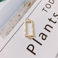 Gepolijste gouden rechthoekige legering hanger met dubbele ringen voor DIY-sieraden maken - Holle Rechthoek (7#)