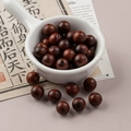 Polished 10mm dark reddish brown wooden beads for DIY jewelry and bracelets - 1 Piece Pack / Red Sandalwood