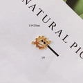 Golden sunburst alloy connector charm for DIY jewelry making 14x20mm style 1 - Hollow Sun Style (1#)