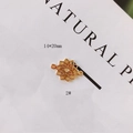 Golden mandala flower connector charm 14x20mm with double loops for DIY jewelry making - Multi-petal Mandala Style (2#)