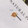 Golden 15x20mm geometric flower alloy jewelry connector with double loops for DIY earring - Geometric Floral Hexagon Star Style (3#)