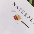 Golden butterfly alloy pendant connector for DIY earrings, size 14x20mm, style 5 - Round Hollow Butterfly Style (5#)