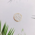 Detail of round gold metal frame with ivory base and inlaid faux pearls for jewelry making - Artificial Pearl Round Style (2#)