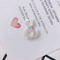 Pendentif chat en acrylique nacré pour la création de bijoux et boucles d'oreilles - Blanc Nacré (7#)
