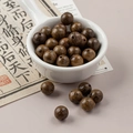 Polished 10mm dark wood beads with natural grain for DIY jewelry and bracelet making - 1 Piece Pack / Gold Silk Sandalwood