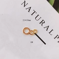 Golden alloy triple-ring charm for DIY earrings, 21x10mm size with textured finish - Triple Linked Rings Style (6#)