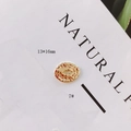 Golden 13x16mm hammered oval metal alloy connector pendant for DIY jewelry making - Oval Hammered Pattern Style (7#)