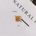 Golden 15x20mm hollow four-leaf clover alloy pendant for DIY jewelry making - Four-leaf Clover Hollow Carved Style (8#)
