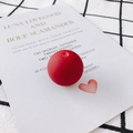 Matte red circular resin bead with hole for DIY jewelry making and earring design - Round Frosted Style / Dark Red