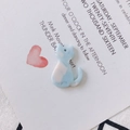 Pendentif chat en acrylique marbré bleu et blanc pour création de bijoux avec trou - Bleu Ciel Marbré (12#)