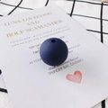 Dark blue spherical resin beads with matte finish for DIY earring and jewelry making - Round Frosted Style / Dark Blue